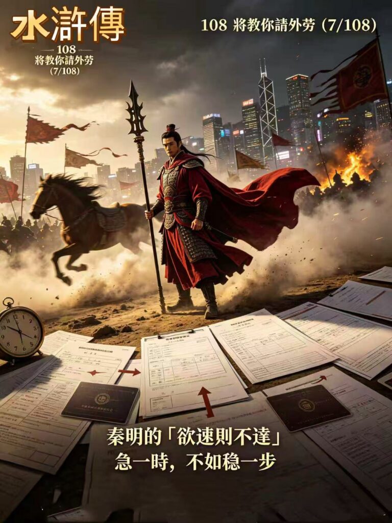 水滸傳 108 將教你請外勞 (7/108)：秦明的「欲速則不達」