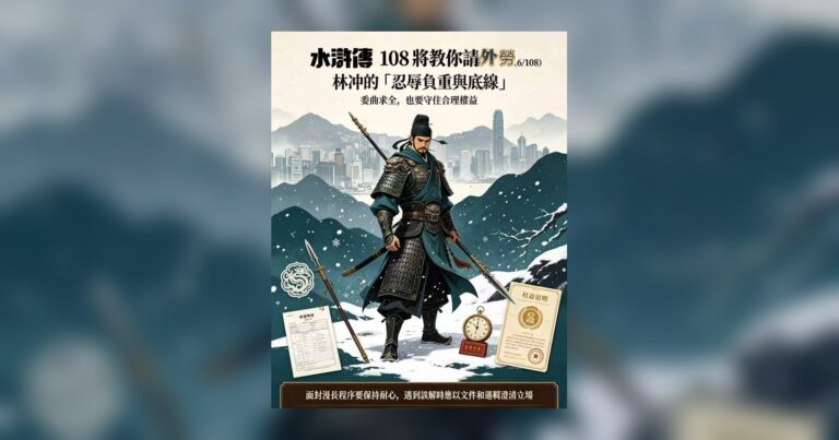 水滸傳 108 將教你請外勞 (6/108)：林沖的「忍辱負重與底線」