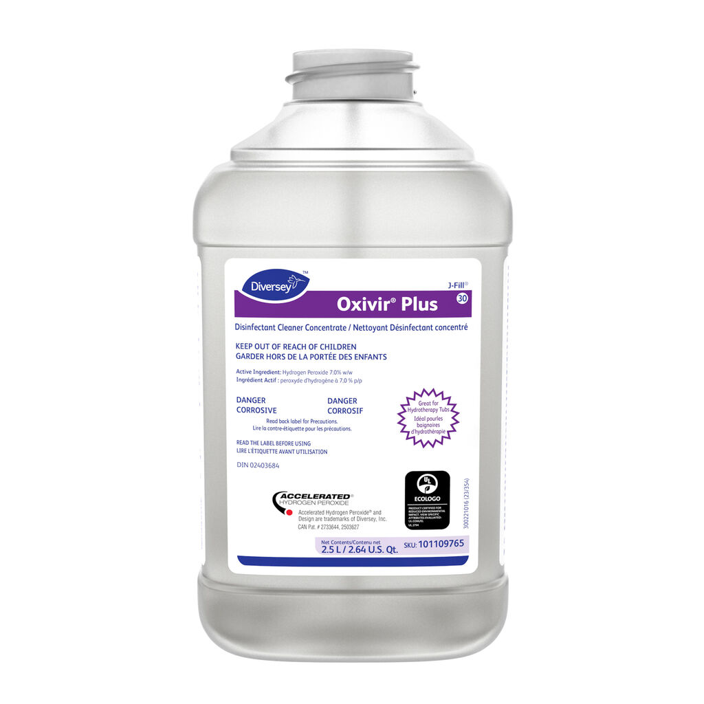 OxiVir 產品圖：OxiVir Plus 消毒清潔濃縮產品